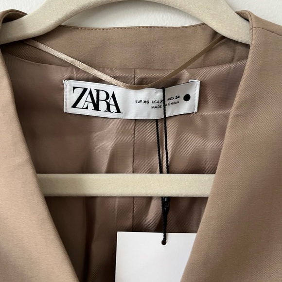 Zara Brown Sleeveless Button Up Vest Size XS New - Picture 4 of 5